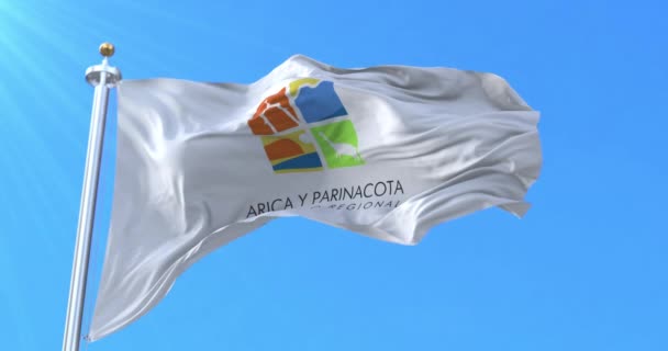 Arica Parinacota Flag Чили Петля — стоковое видео