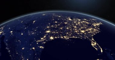 Kuzey Amerika 'da Dünya gezegeninde gece