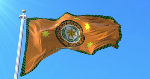 切罗基族国旗 — 图库视频影像