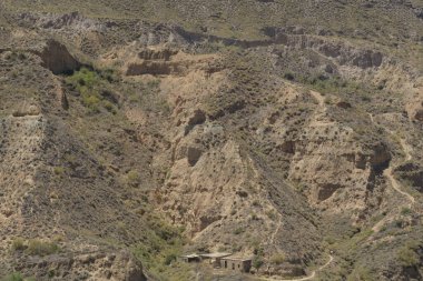 Çorak Dağlar güneşli bir gün, Gorafe, Granada, İspanya