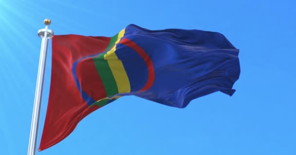 Bandeira Sami Acenar Laço — Vídeo de Stock