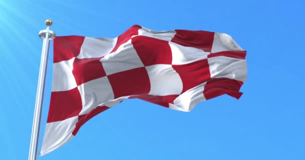 North Brabant Flag Nederländerna Ögla — Stockvideo