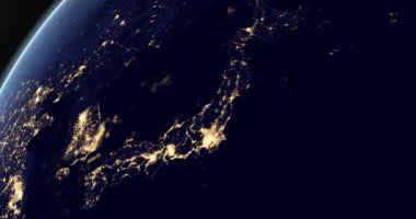 Japonya 'da geceleyin Dünya' da uzaydan gelen