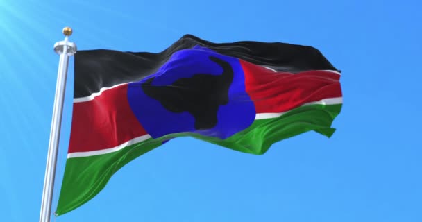 Державний Прапор Південного Судану Петля — стокове відео