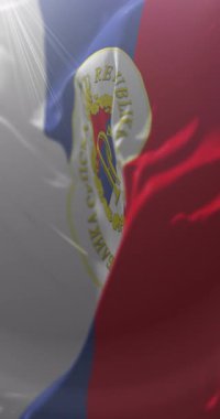 Sırp Cumhuriyeti 'nin Arms Coat bayrağı. 4K dikey. Döngü