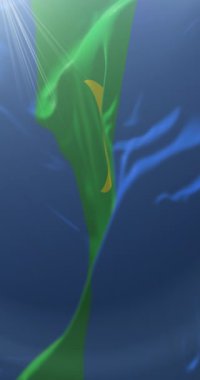 Bayan Olgii Eyaleti bayrağı, Moğolistan. Döngü. 4K Dikey