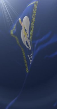 Moğolistan 'ın Khentii Eyaleti bayrağı. Döngü. 4K Dikey