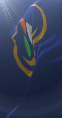 Orkhon Eyaleti bayrağı, Moğolistan. Döngü. 4K Dikey