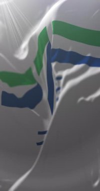 Güney Kore, Gyeonggi Eyaleti bayrağı. Döngü. 4K Dikey