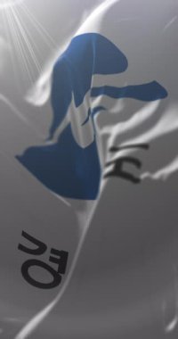 Kuzey Gyeongsang Eyaleti, Güney Kore bayrağı. Döngü. 4K Dikey