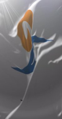 Güney Kore, Ongjin bayrağı. Döngü. 4K Dikey