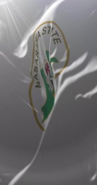 Nasarawa Eyalet Bayrağı, Nijerya. Döngü. 4K Dikey