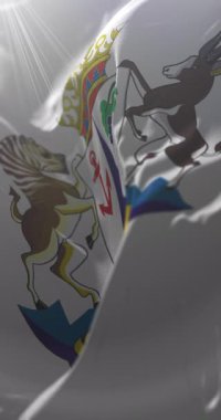 Batı Cape Eyaleti Bayrağı, Güney Afrika. Döngü. 4K Dikey