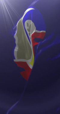 Beheira Valiliği bayrağı, Güney Afrika. Döngü. 4K Dikey