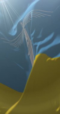 İskenderiye bayrağı, Mısır. Döngü. 4K Dikey