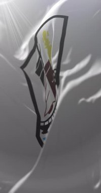 Beni Suef Valiliği Bayrağı, Mısır. Döngü. 4K Dikey