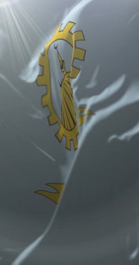 Gharbia Valiliği bayrağı, Mısır. Döngü. 4K Dikey