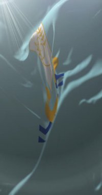 Kafr El Sheikh Valiliği bayrağı, Mısır. Döngü. 4K Dikey