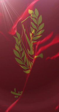 Port Said bayrağı, Mısır. Döngü. 4K Dikey