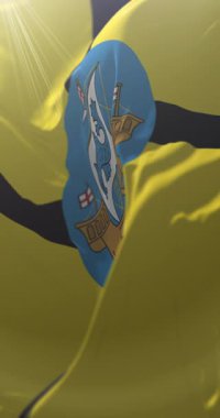 Wellington bayrağı, Yeni Zelanda 'nın başkenti, Loop. 4K Dikey