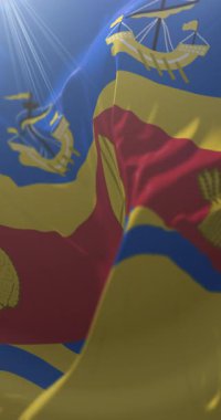 Yeni Zelanda 'daki Christchurch şehrinin bayrağı. Döngü. 4K Dikey