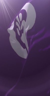 Feminizm Bayrağı. 4K dikey. Döngü