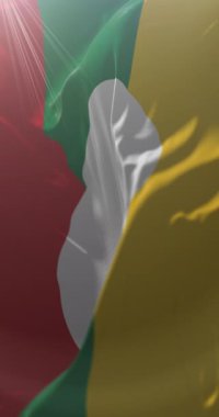 Shan State 'in bayrağı, Myanmar. 4K dikey. Döngü