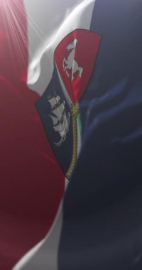 Flag of Batangas Province, Philippines. Loop. 4K Vertical