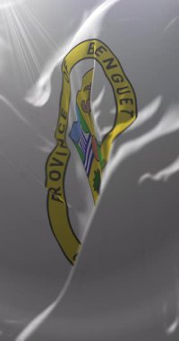 Benguet, Filipinler bayrağı. Döngü. 4K Dikey