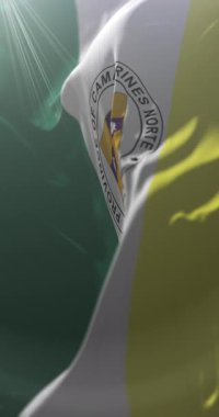 Filipinler, Camarines Norte Eyaleti bayrağı. Döngü. 4K Dikey