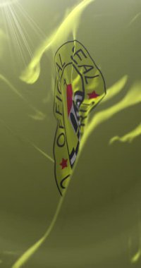 Cebu şehrinin bayrağı, Filipinler. Döngü. 4K Dikey