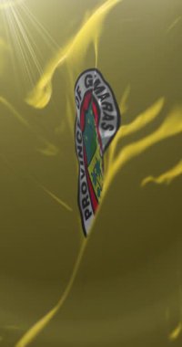 Flag of Guimaras Province, Philippines. Loop. 4K Vertical