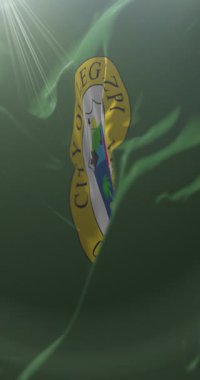 Legazpi bayrağı, Albay, Filipinler. Döngü. 4K Dikey