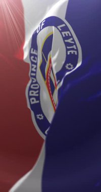 Leyte Eyaleti, Filipinler bayrağı. Döngü. 4K Dikey