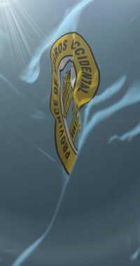 Filipinler 'in batısındaki Negros Eyaleti bayrağı. Döngü. 4K Dikey