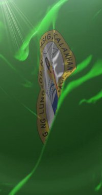 Pasig bayrağı, Filipinler. Döngü. 4K Dikey