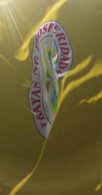 Flag of Prosperidad, the Philippines. Loop. 4K Vertical