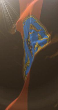 Tayland 'ın Chaiyaphum eyaletinin bayrağı. Döngü. 4K Dikey