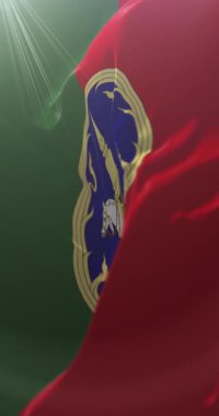 Tayland 'ın Phrae eyaletinin bayrağı. Döngü. 4K Dikey