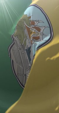 Tayland 'ın Uthai Thani Eyaleti bayrağı. Döngü. 4K Dikey