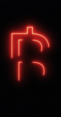 Neon ışıkta Tayland Baht Sembolü. Döngü. 4K Dikey