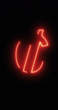 Kolon İşareti Sembolü neon ışığı altında. Döngü. 4K Dikey