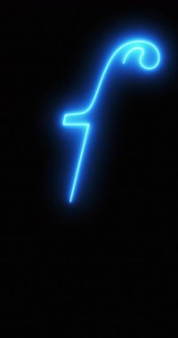 Neon ışığı altında Aruban Florin Sembolü. Döngü. 4K Dikey