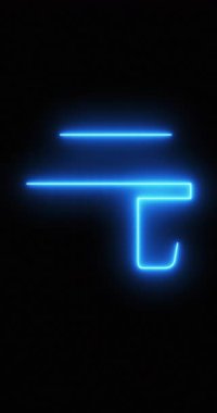 Renminbi Sembolü neon ışıkta. Döngü. 4K Dikey