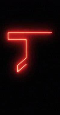 Moğol Togrog Sembolü neon ışığı altında. Döngü. 4K Dikey