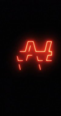 Güney Kore Won Sembolü neon ışığı altında. Döngü. 4K Dikey