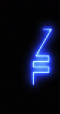 Neon ışığı altında Japon Yen Sembolü. Döngü. 4K Dikey