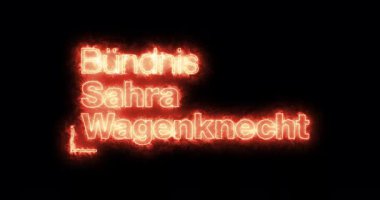 Sahra Wagenknecht İttifakı 'nın logosu yanıyor, Alman siyasi partisi. Döngü
