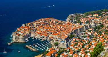 Hırvatistan 'ın eski Dubrovnik kentine genel bakış