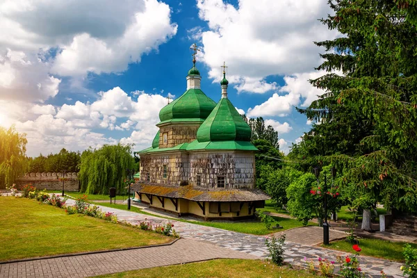 Träkyrka Saint Michael Plyasheva Slaget Vid Berestechko Plats — Stockfoto